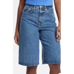 Women's Size 12 Universal Thread High-Rise Relaxed Fit Long Denim Shorts 14"